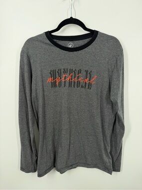 Mythical Long Sleeve Striped Spellout Ringer Tee